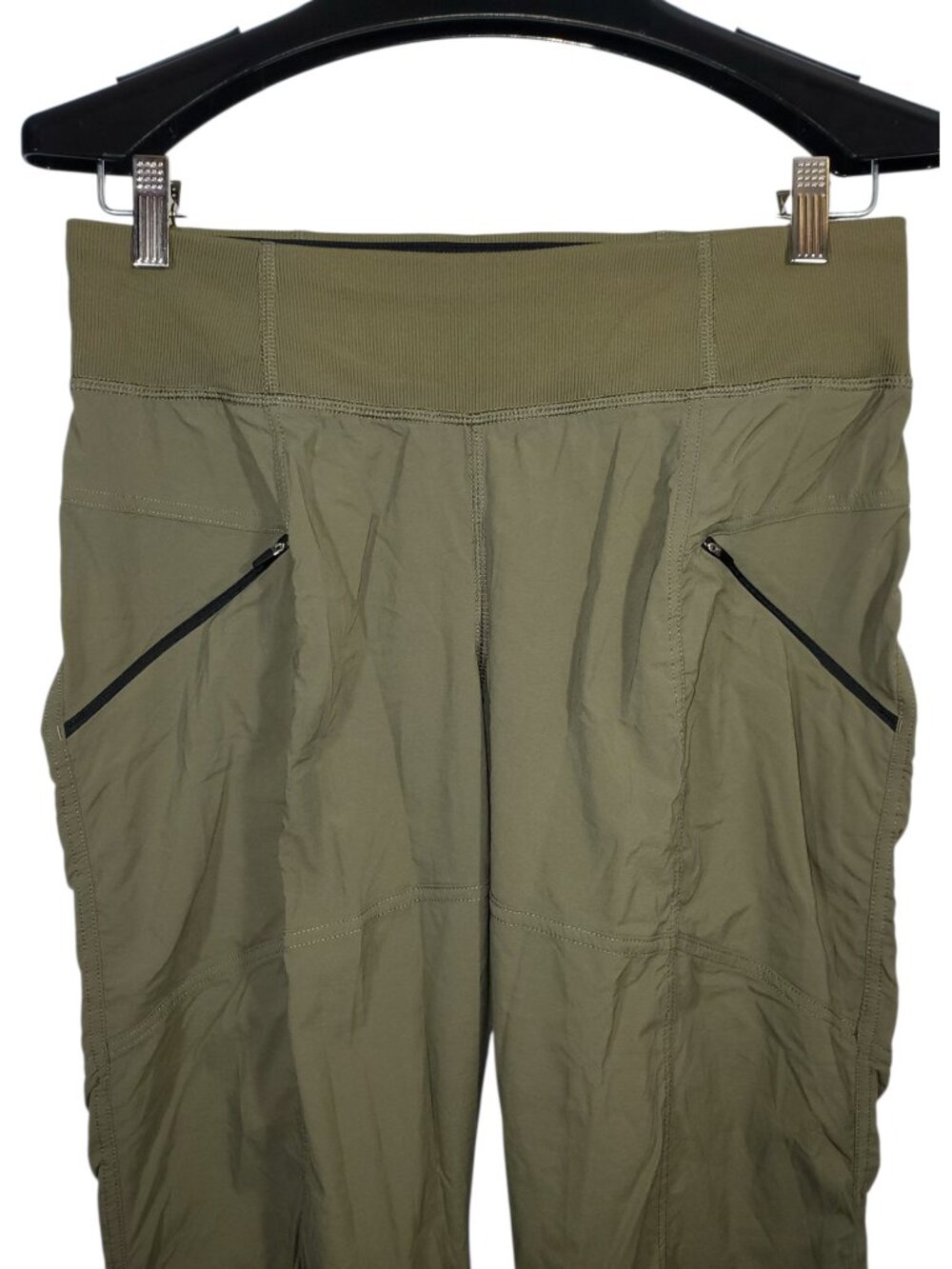 Prana Koen Pants Women's S Grape Leaf Green Nylon Pull-On Tapered Hiking Travel - Picture 3 of 11